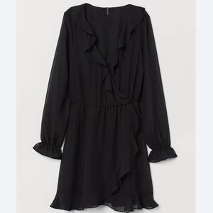 H&M Divided Black Wrap Dress